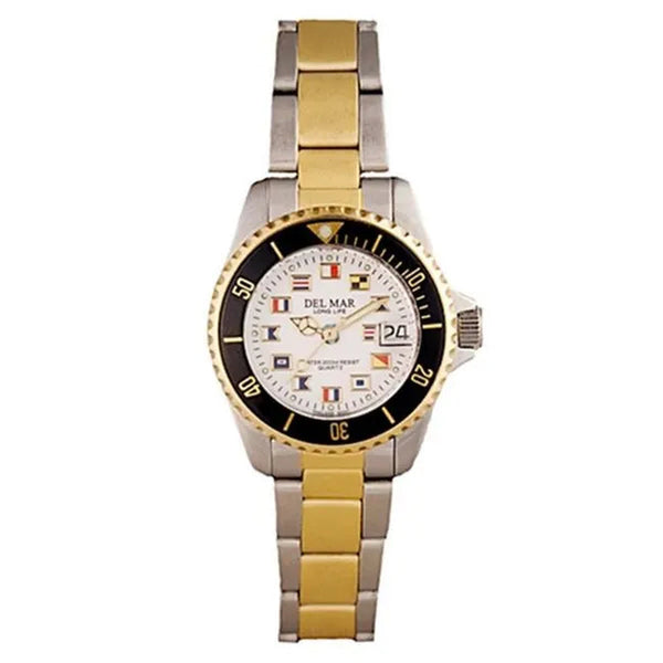 Del Mar 50122 Womens Classic Nautical Flags Two Tone Watch