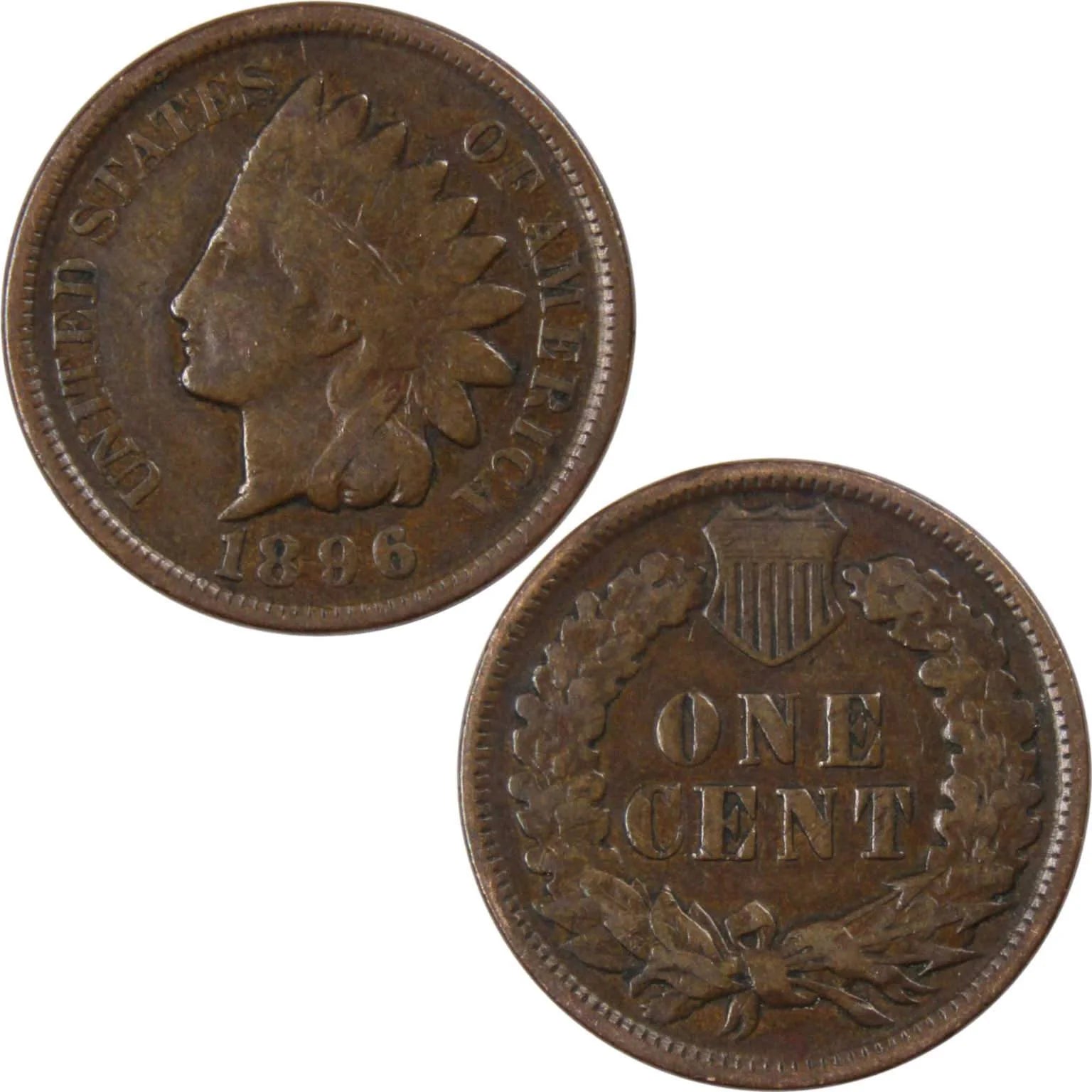 1896 Indian Head Cent Bronze Penny 1C Coin Collectible Master Coins