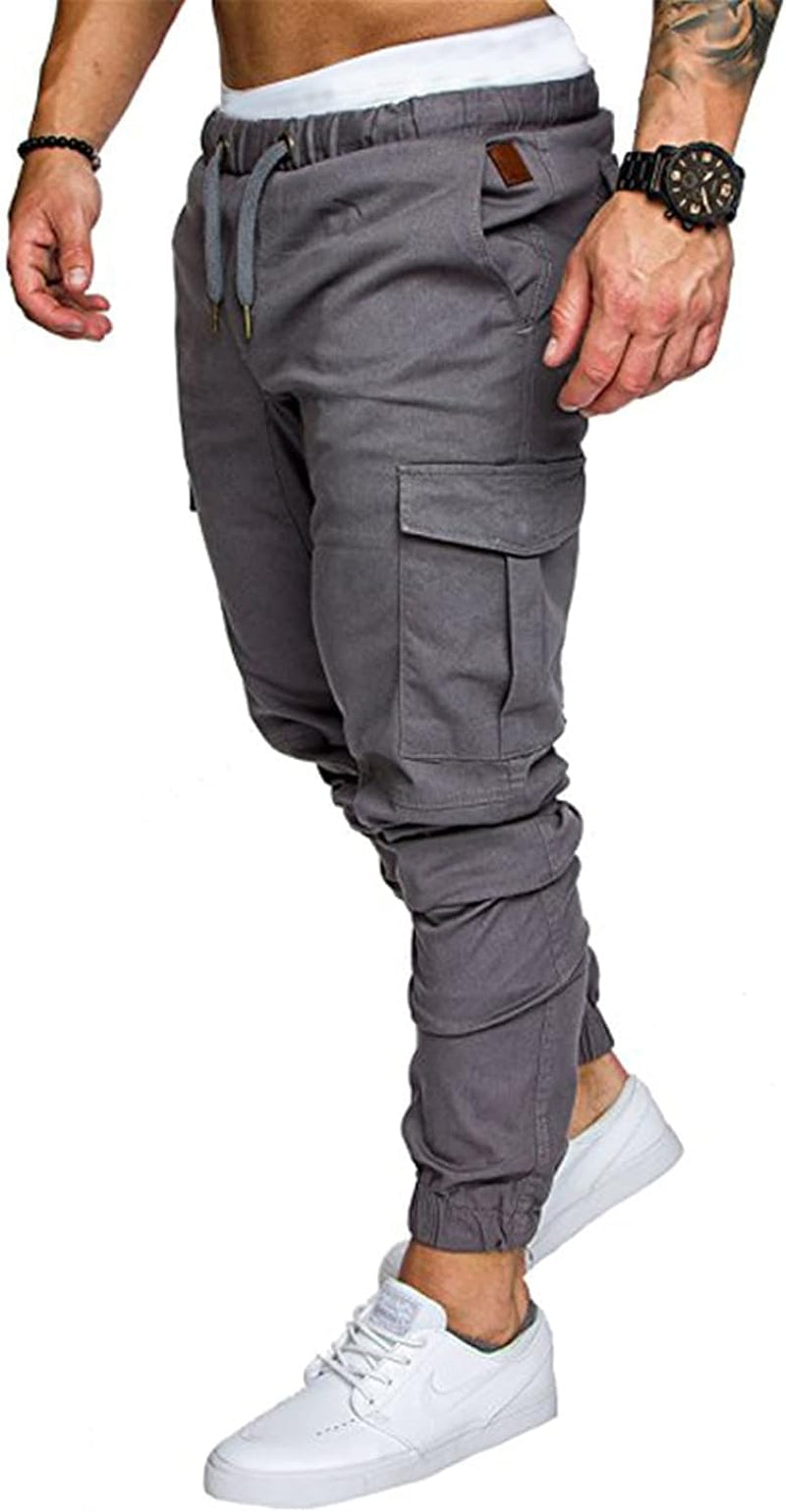 Mens Fashion Joggers Sports Pants Athletic Workout Trousers Casual Cargo Pants