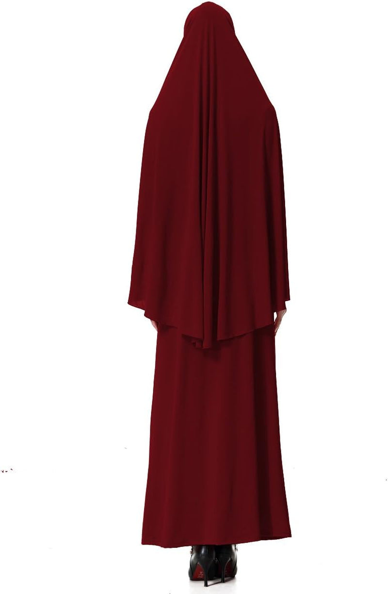 Muslim Islamic Women'S Khimar 2Pcs Sets Soft Distinctive Prayer Dress Hijab Abaya Suit(10 Colors Available)
