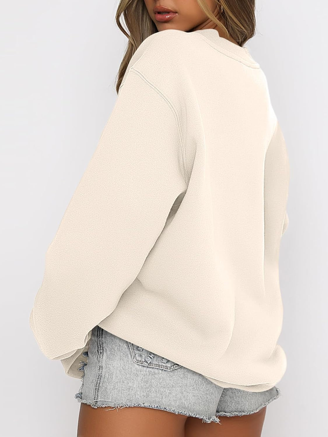 Women'S Sweatshirts Hoodies Crewneck Oversized Fleece Pullover Sweaters Cute Top Y2K Teen Girls Preppy Clothes 2024