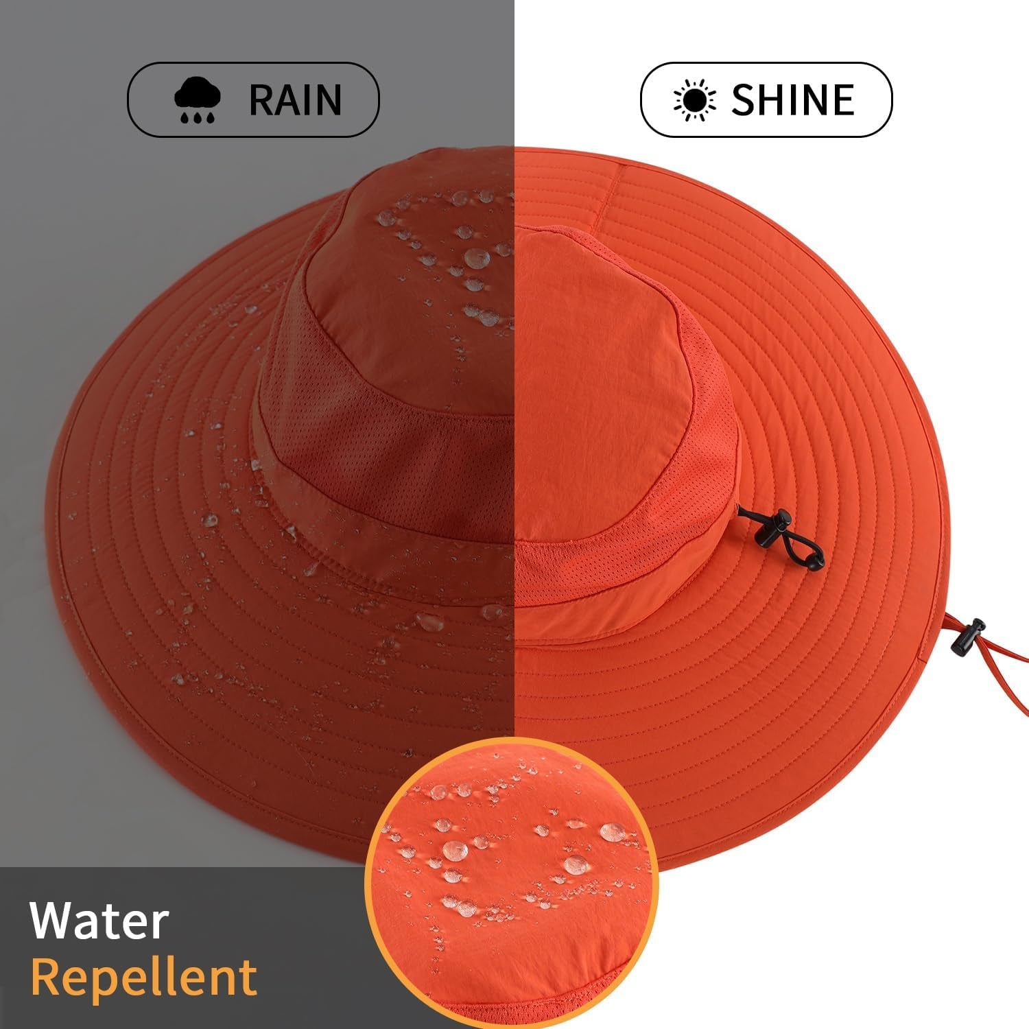 UPF50+ Mens Sun Hat Wide Brim Fishing Hat Foldable Large Brim UV Protection Sun Hat for Men Women Beach Gardening