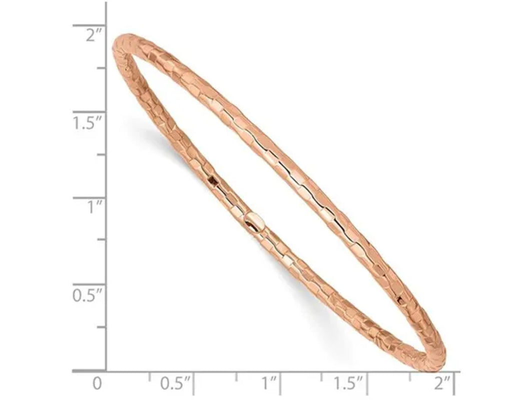 14K Rose Pink Gold Polished Slip-on Bangle Bracelet