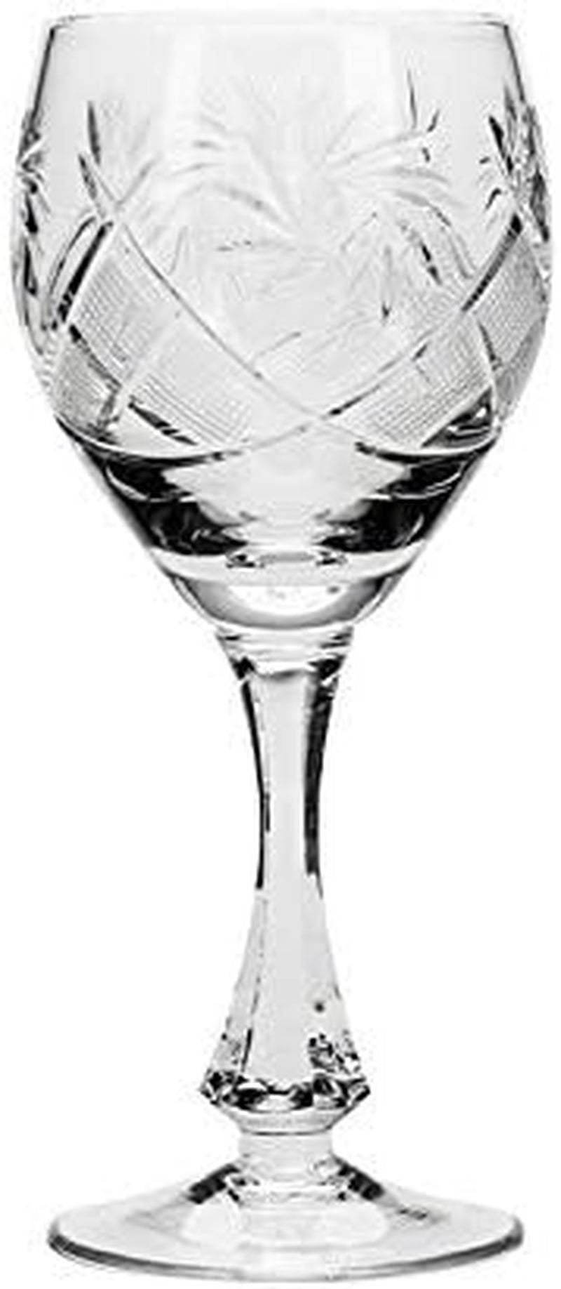 SET of 6 Russian CUT Crystal Shot/Sherry Glasses on a Long Stem 2.4 Oz Hand Made