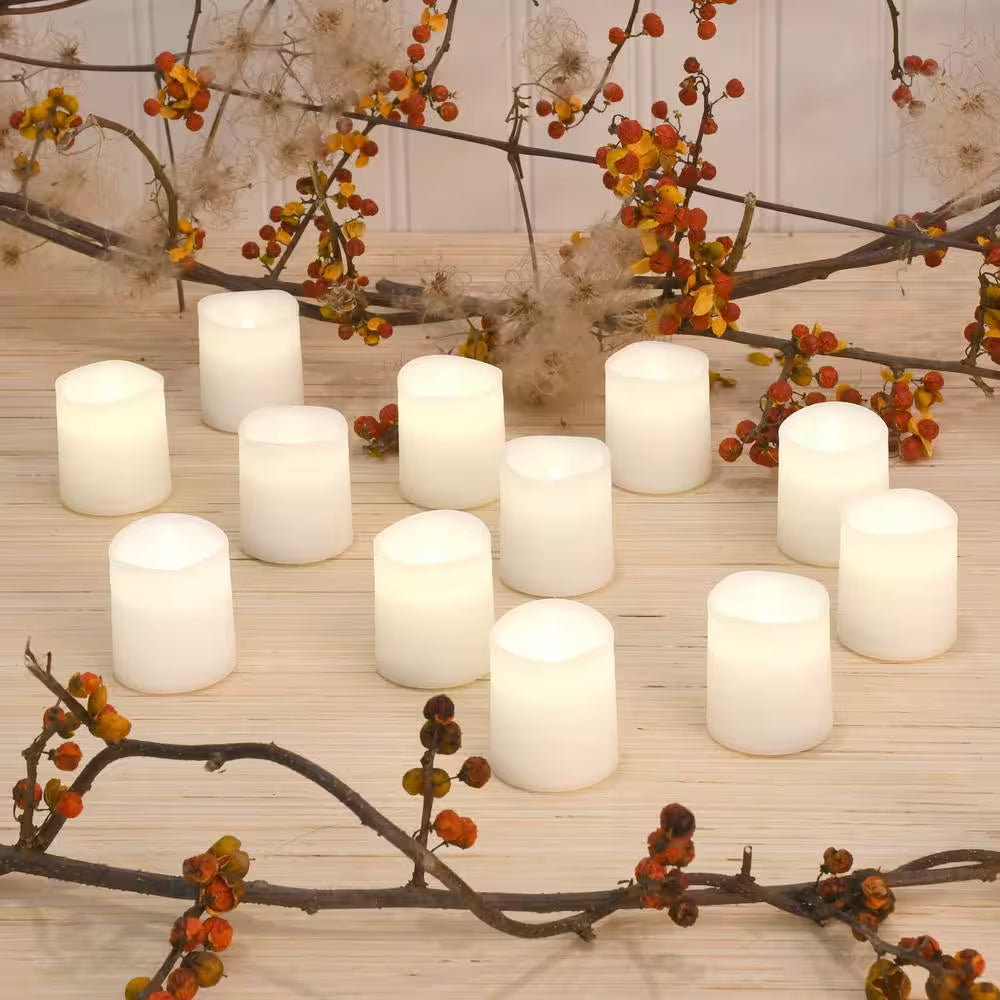 1.5 In. Warm White Votive LED Candle (Set of 12)