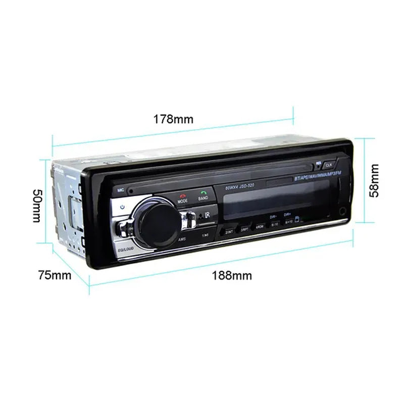 New Upgrade 1 Din Audio MP3 Player 12V In-Dash Single Din Bluetooth Car Radio Stereo Support FM Aux Input SD USB MMC Receiver with Remote Control