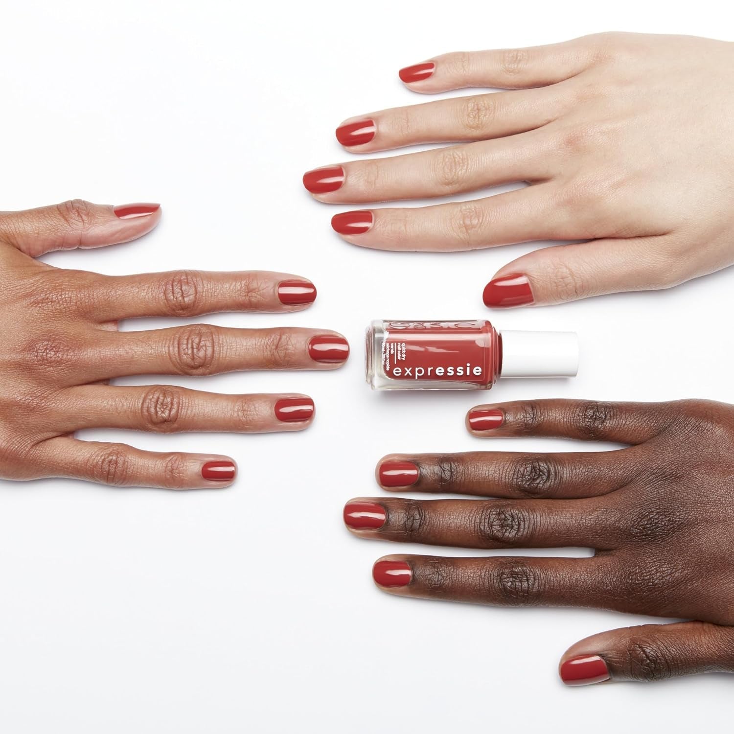 expr, Quick-Dry Nail Polish, 8-Free Vegan, Brick Red, Hustle N' Bustle, 0.33 fl oz