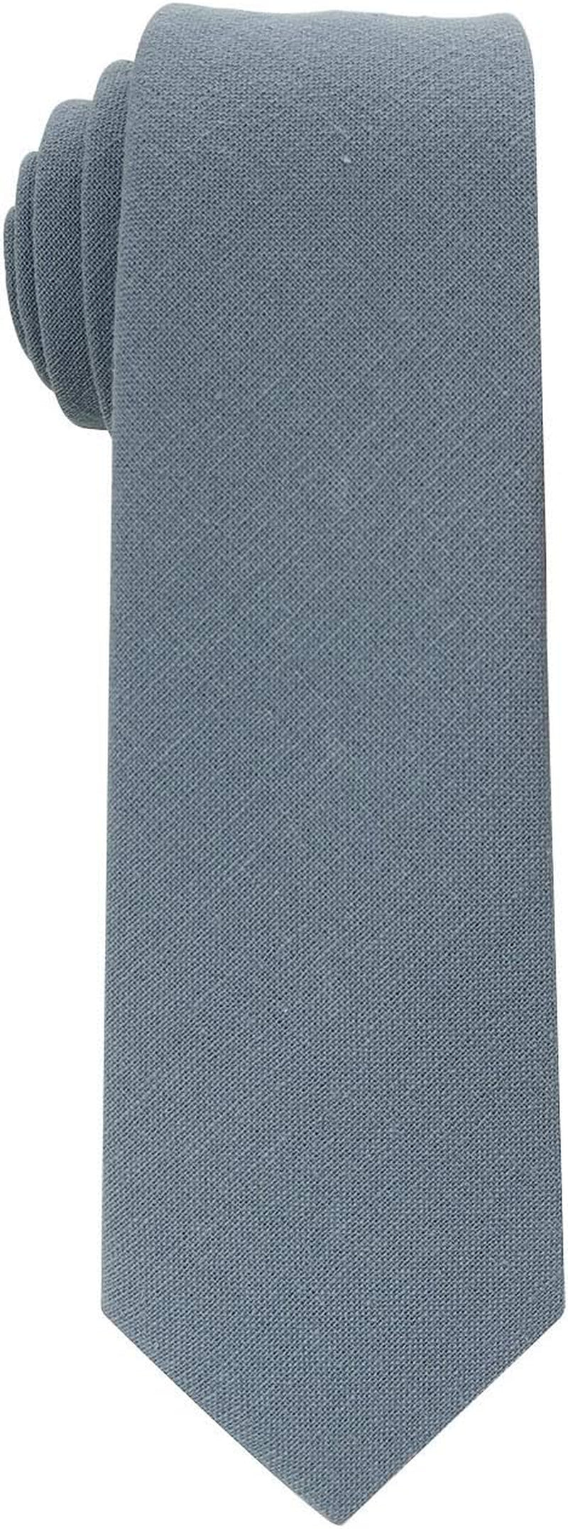 Mens Solid Color Necktie Cotton Neck Tie for Men