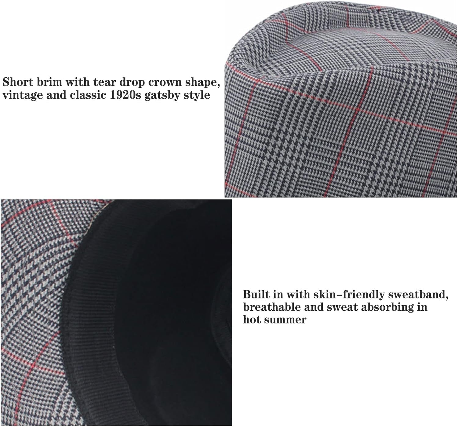 5 Pack Short Brim Fedora Classic Summer Beach Sun Hat Panama Cap for Men Women