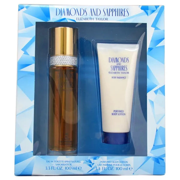 Diamonds and Sapphires by Elizabeth Taylor for Women - 2 Pc Gift Set 3.4Oz Edt Spray, 3.4Oz Perfumed Body Lotion