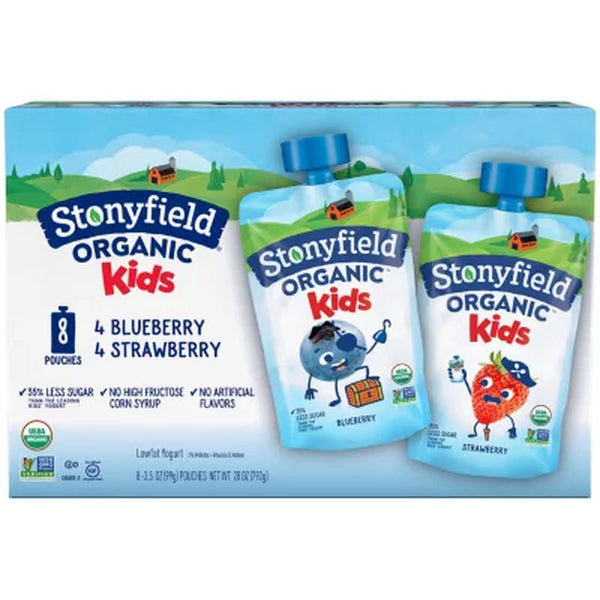Stonyfield Organic Kids Whole Milk Yogurt Variety Pack 3.5 Oz. Pouch, 8 Ct.