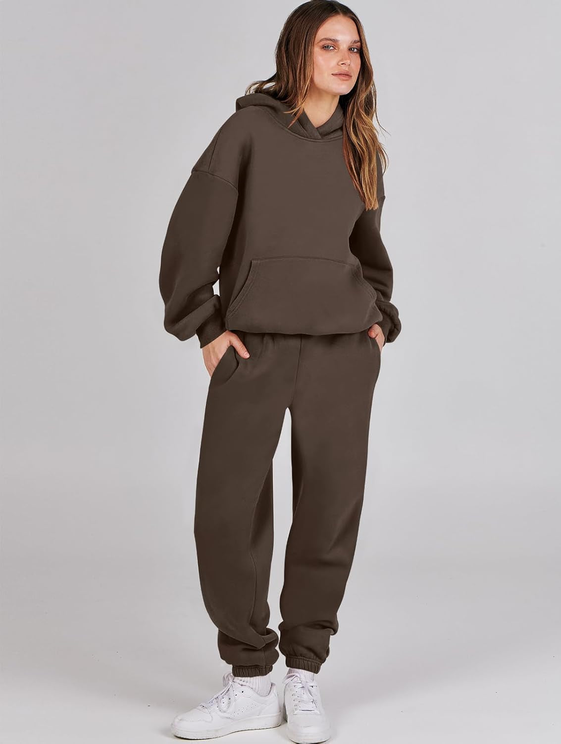 Womens 2 Piece Outfits Lounge Hoodie Oversized Sweatshirt Jogger Sweatpants Y2K Tracksuit Sweatsuit Set Fall Clothes