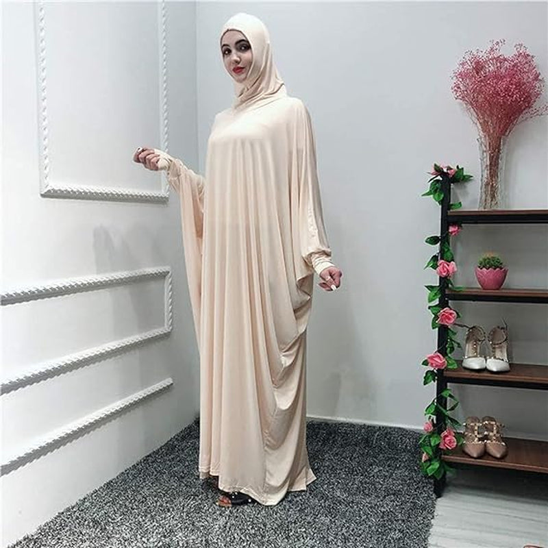 Women'S Muslim Dress One Piece Prayer with Hijab Full Length Dress Abaya Dubai Islam Robe Turkey Caftan