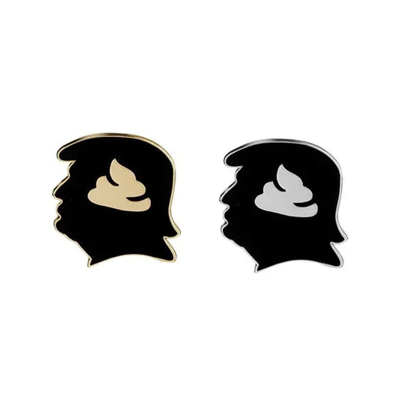 New Punk Black Enamel Brooch Pin Trump Shithead Denim Jacket Pins Bag Hat Decoration