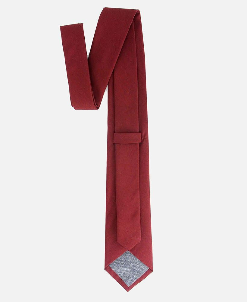 Mens Solid Color Necktie Cotton Neck Tie for Men