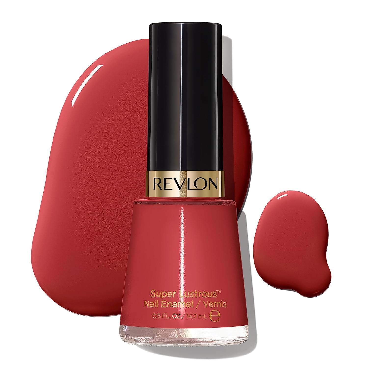 Nail Enamel, Chip Resistant Nail Polish, Glossy Shine Finish, in Red/Coral, 161 Teak Rose, 0.5 oz