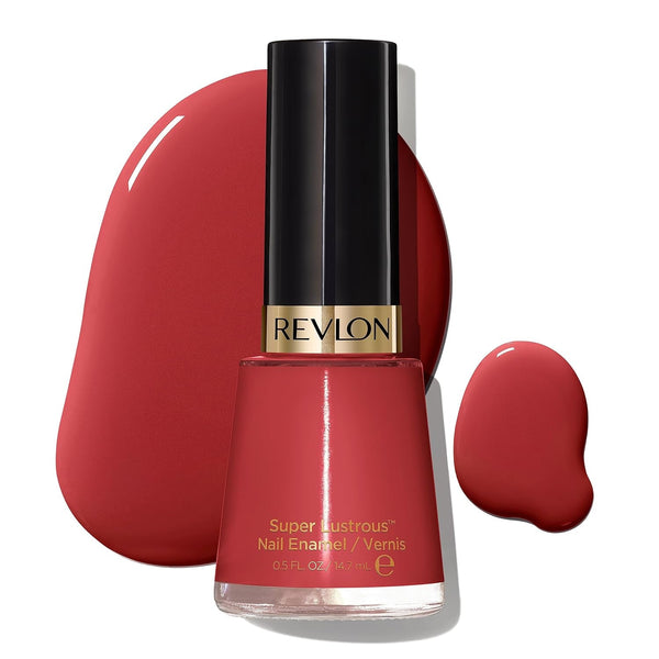 Nail Enamel, Chip Resistant Nail Polish, Glossy Shine Finish, in Red/Coral, 161 Teak Rose, 0.5 oz