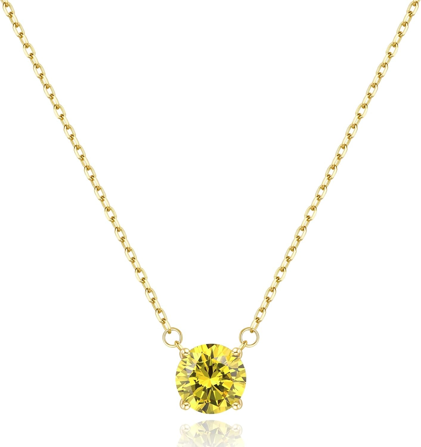 Gifts for Her Birthstone Necklace for Women, 2 Carat Dainty Silver Necklace for Women, Christmas Gift Birthday Gift Mother'S Day Gifts for Mom Wife Her