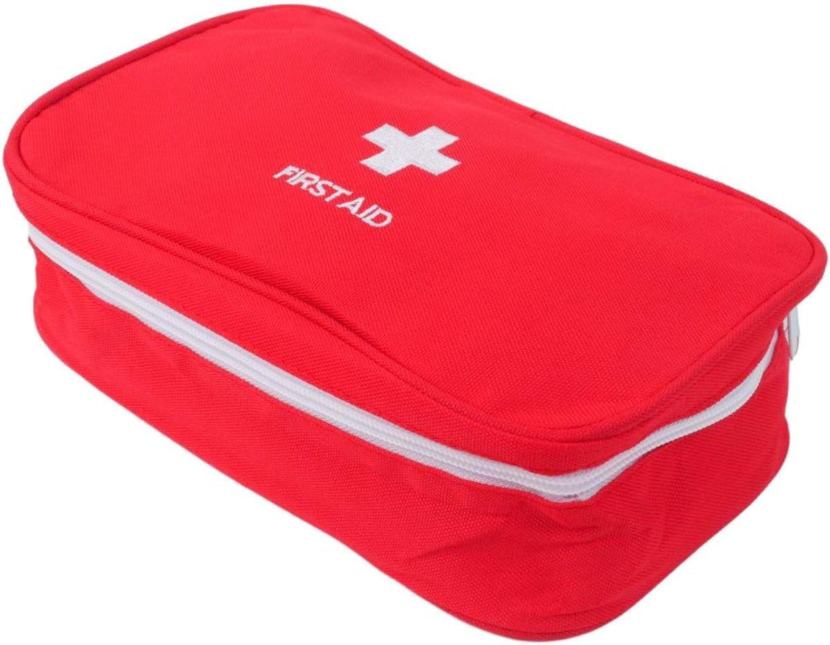 First Aid Bag First Aid Kit Empty Medical Storage Bag Red Trauma Bag for Emergency First Aid Kits Car Workshop Cycling Outdoors (Red Handle)