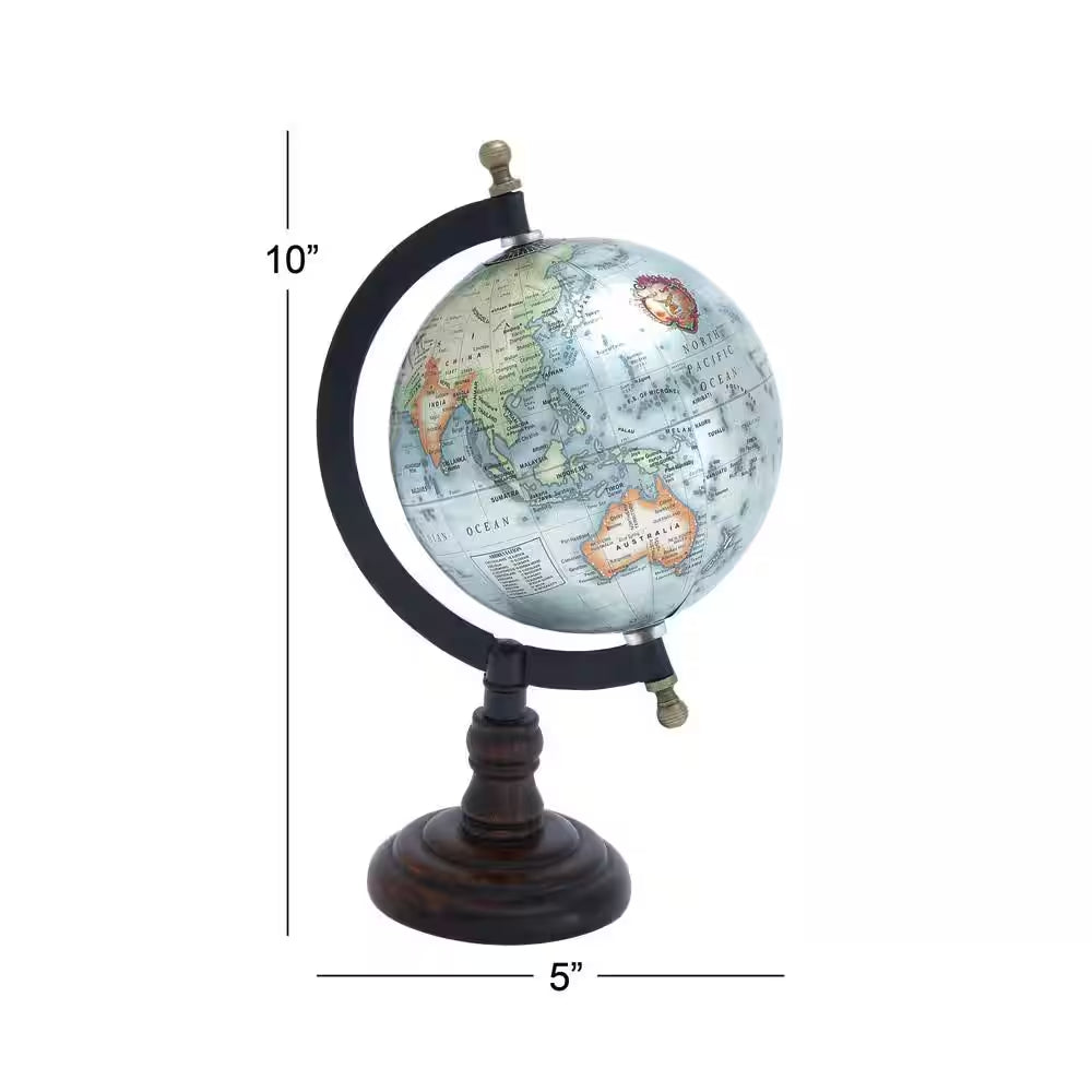 10 In. Brown Mango Wood Decorative Globe