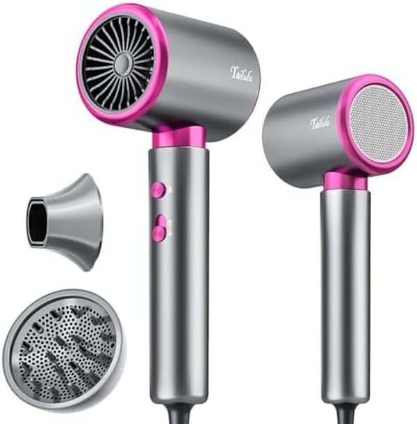Professional 1875W High-Speed Low Noise Ionic Hair Dryer with Diffuser for Home and Travel - 110,000 RPM, Suitable for Women and Men