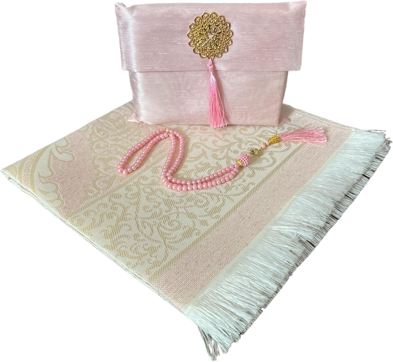 Prayer Carpet Mat, Taffeta Fabric (Pink, 1 Sets)