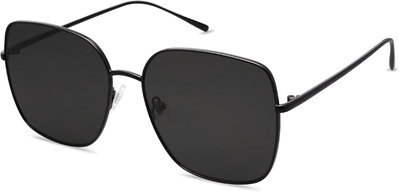 Trendy Oversized Square Metal Frame Sunglasses for Women Men Retro Big Flat Lens UV Protection Sunglasses SJ1146