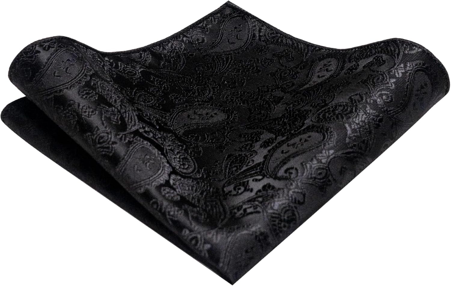 Mens Solid Color Paisley Necktie and Pocket Square with Tie Clip Sets