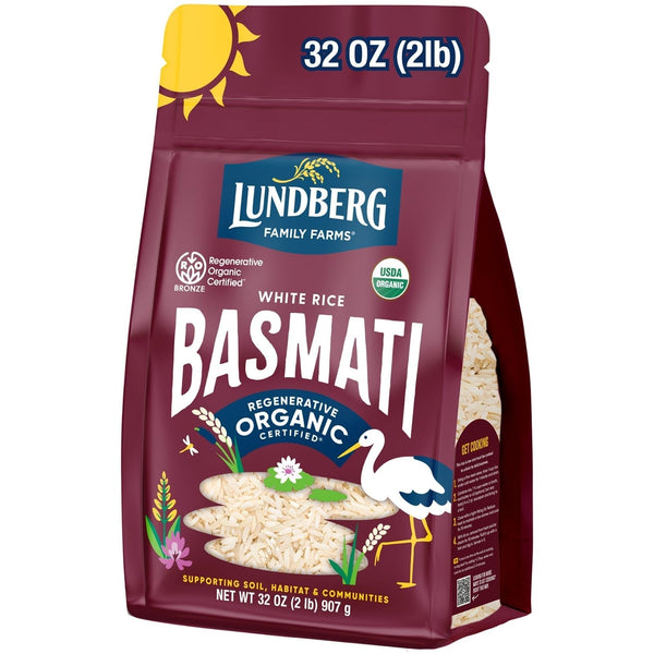 Regenerative Organic Certified (Roc) Long Grain White Basmati Rice – Non-Sticky, Fluffy Aromatic Organic Rice Grown in California, 32 Oz