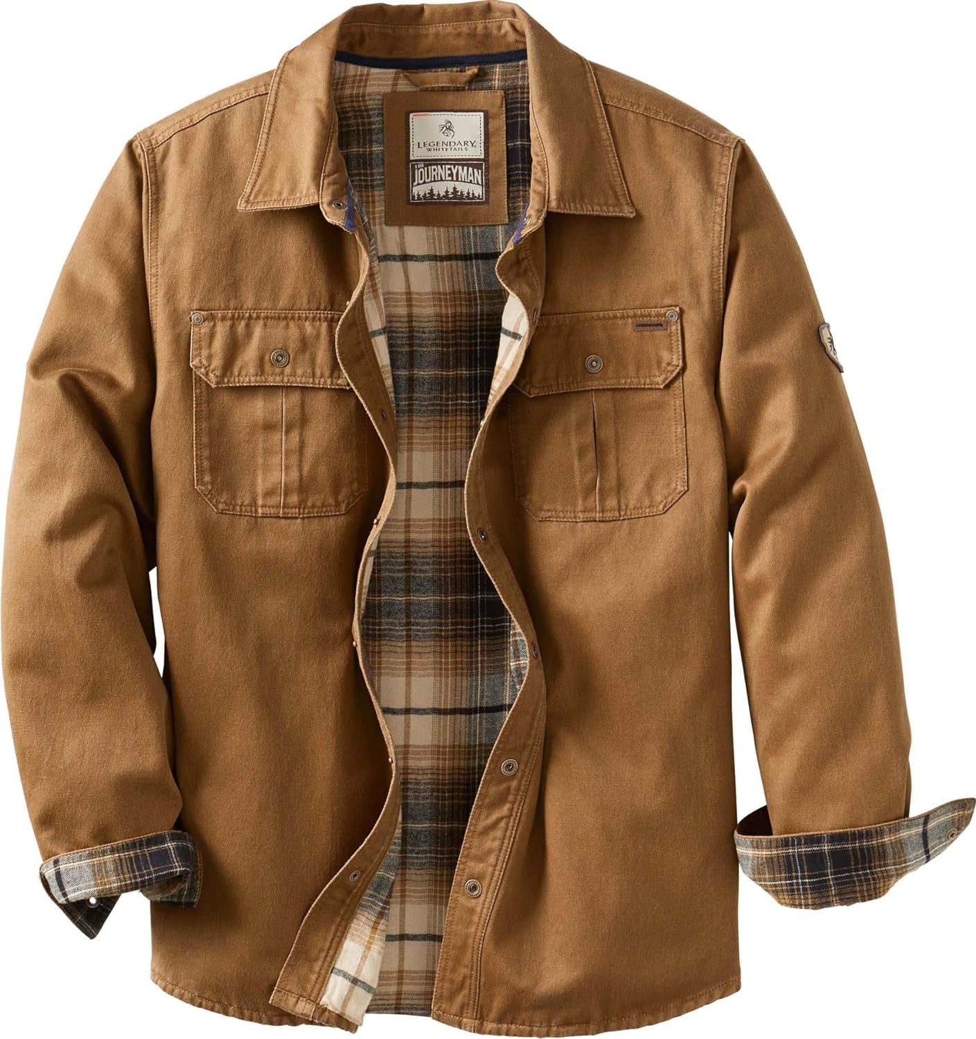 Journeyman Shirt Jacket Flannel Lined Shacket for Men Water-Resistant Coat Rugged Fall Clothing